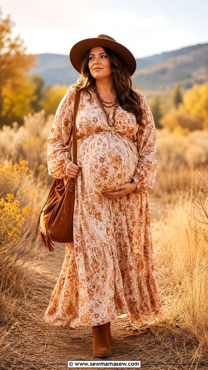 Plus Size Maternity Boho Maxi Dress Outfit - 25 Plus size maternity outfit ideas