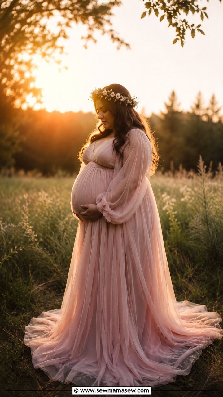 Plus Size Maternity Flowy Gown Photoshoot Outfit - 30 Plus size photoshoot outfit ideas