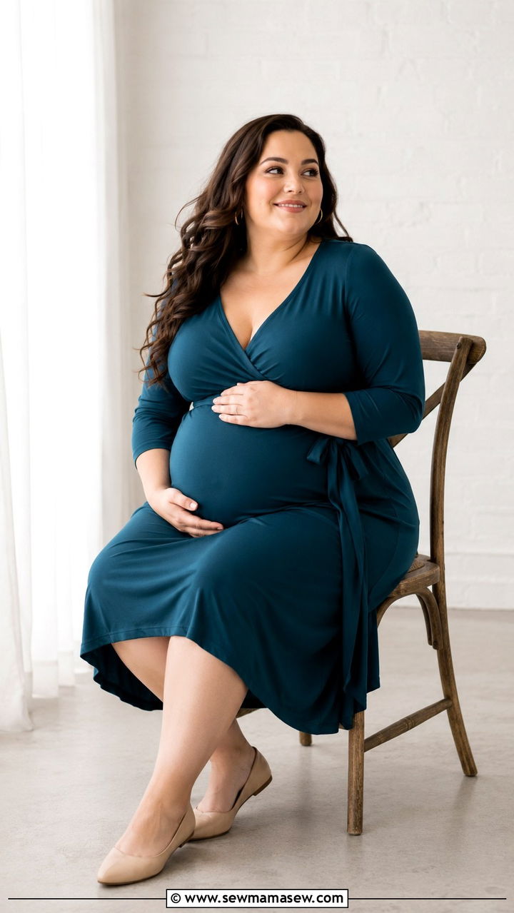 Plus Size Maternity Wrap Dress Photoshoot Outfit - 30 Plus size photoshoot outfit ideas