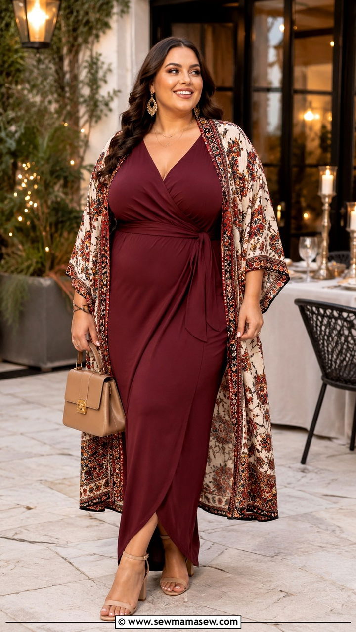 Plus Size Maxi Dress With Kimono - 30 Maxi dress with a kimono outfit ideas