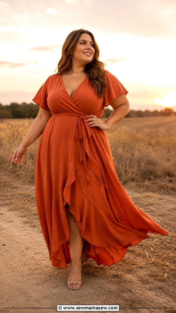 Plus Size Maxi Wrap Dress Photoshoot Outfit - 30 Plus size photoshoot outfit ideas