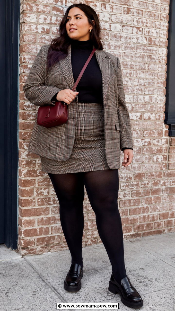 Plus Size Old Navy Plaid Blazer Set Outfit - 20 Plus size from Old Navy