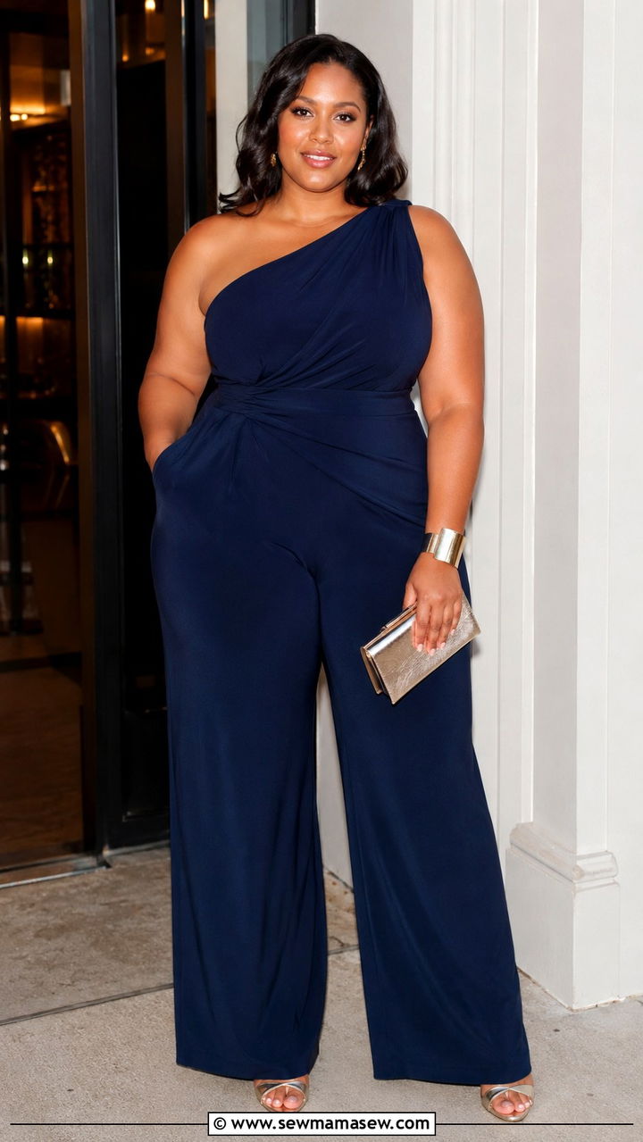 Plus Size One Shoulder Jumpsuit Summer Outfit - 25 Plus size outfit ideas size 14 summer