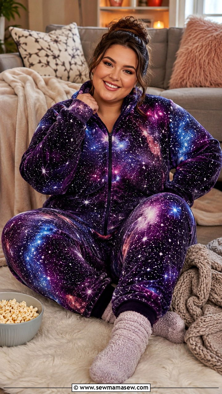 Plus Size Pajama Onesie With Fuzzy Socks - 30 Plus size pajama outfit ideas