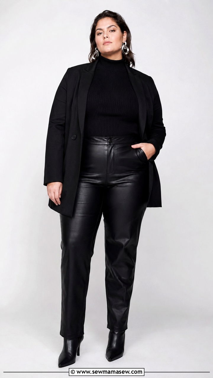 Plus Size Plaid Shacket and Thermal Top Outfit - 25 Photoshoot outfits for plus size