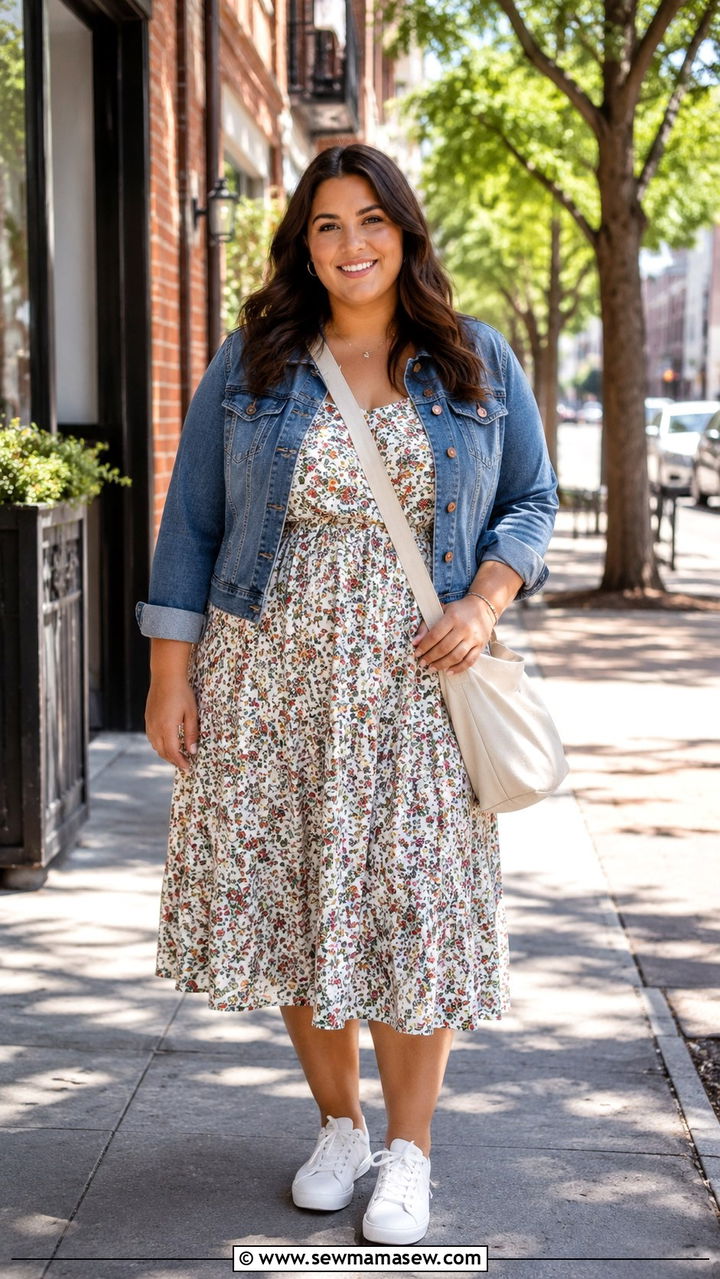 Plus Size Pleated Midi Skirt With Tucked Blouse Outfit - 30 transitional plus size outfit ideas