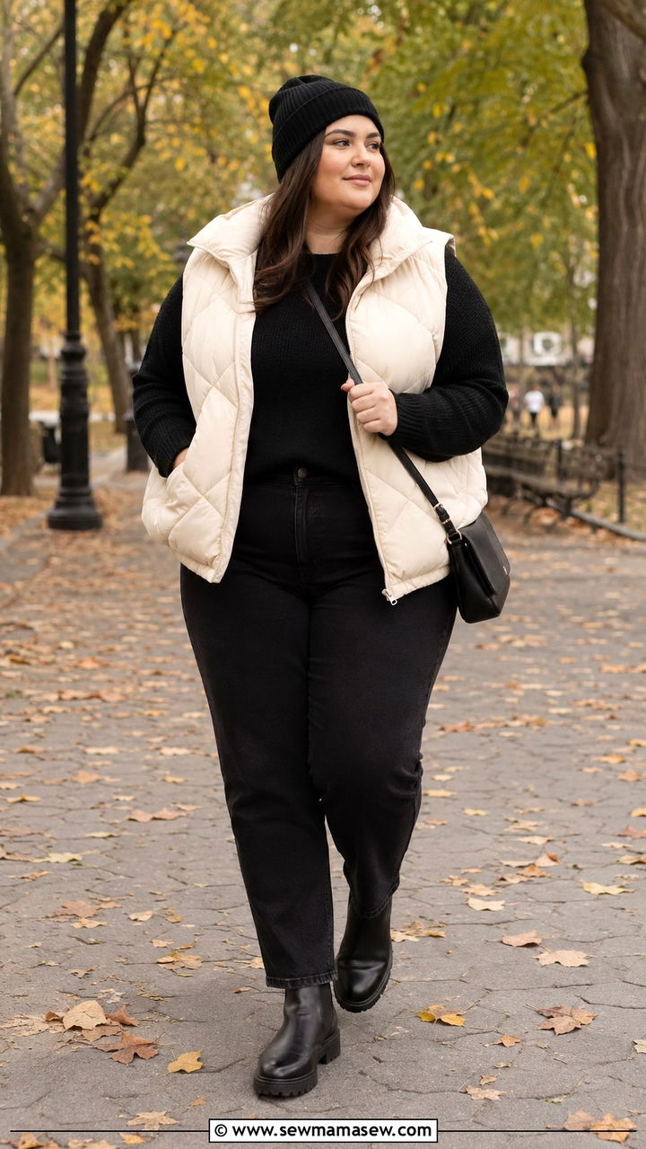 Plus Size Puffer Vest Outfit - 30 Minimalist outfits plus size