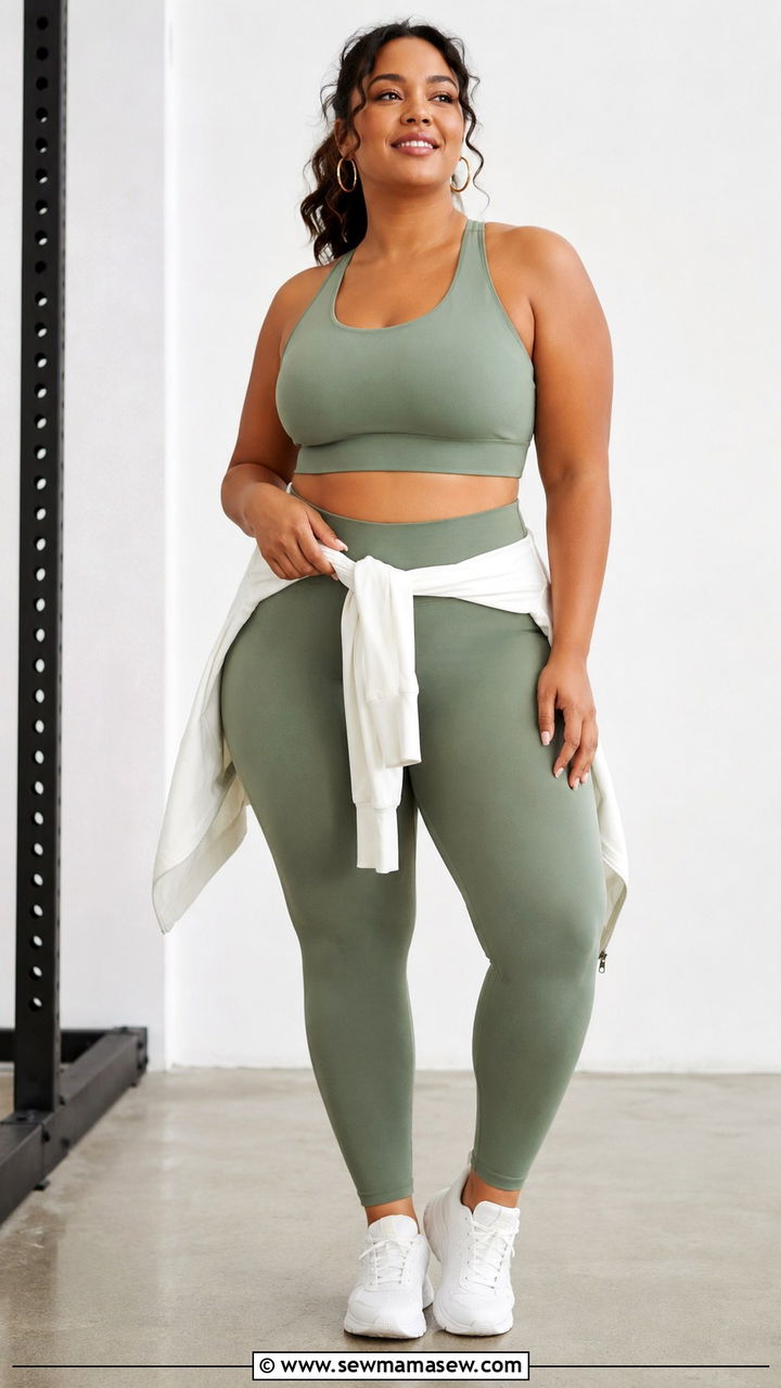 Plus Size Running Outfit With Matching Two Piece Active Set - 30 Plus size running outfit ideas