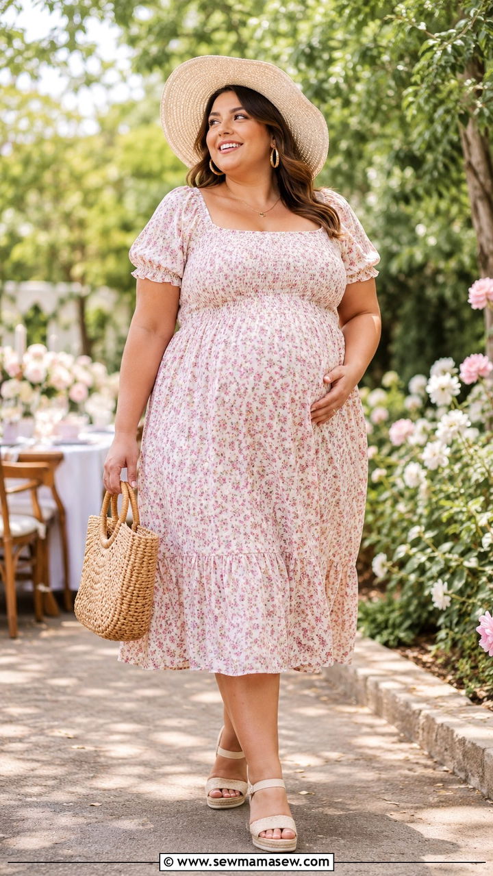 Plus Size Smocked Dress Baby Shower Outfit - 30 plus size baby shower outfit ideas