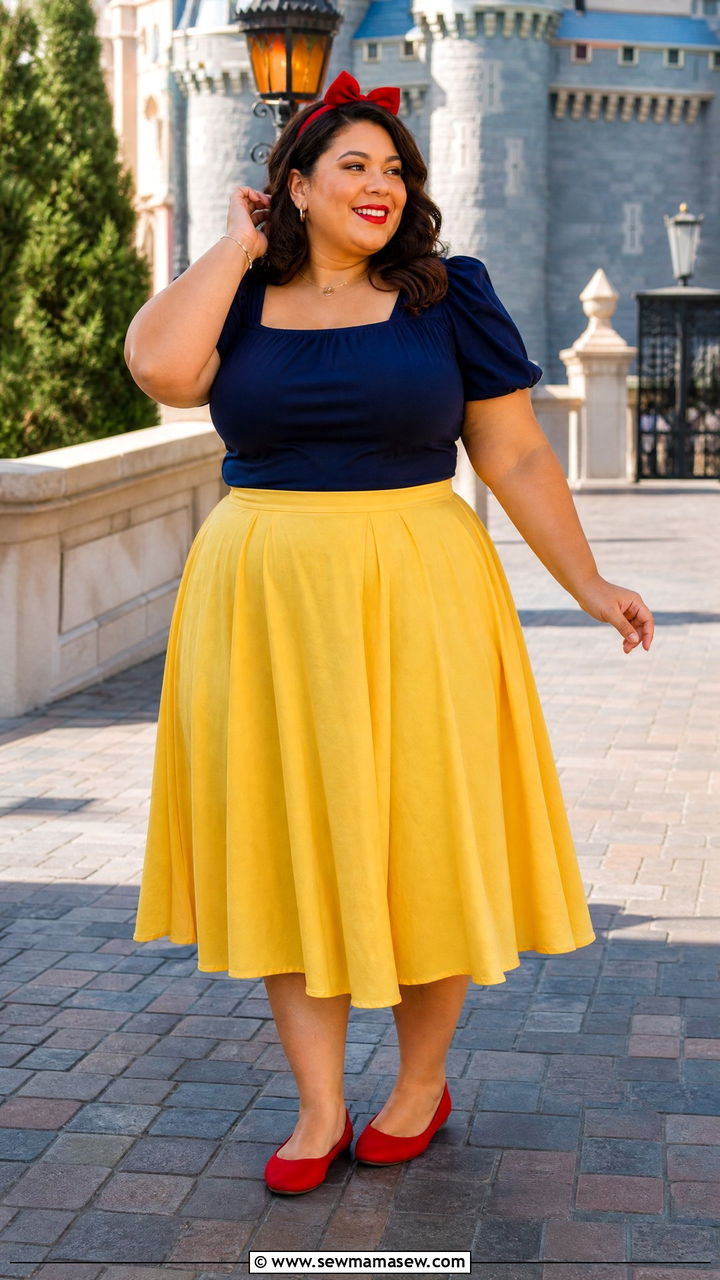 Plus Size Snow White Inspired Casual Outfit - 30 Plus size Disney outfit ideas