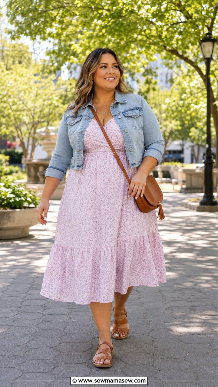 Plus Size Sundress And Denim Jacket Summer Outfit - 25 Plus size outfit ideas size 14 summer
