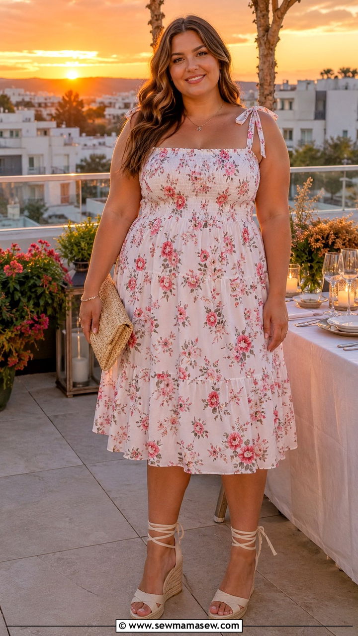Plus Size Sundress Outfit With Wedges - 30 Plus size outfit ideas with dresses
