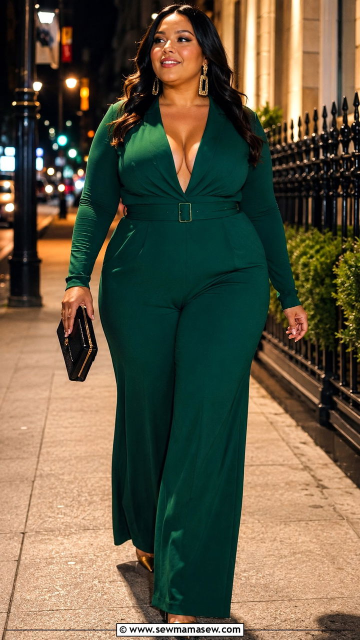 Plus Size Tailored Jumpsuit Night Out - 30 plus size girls night out outfit ideas
