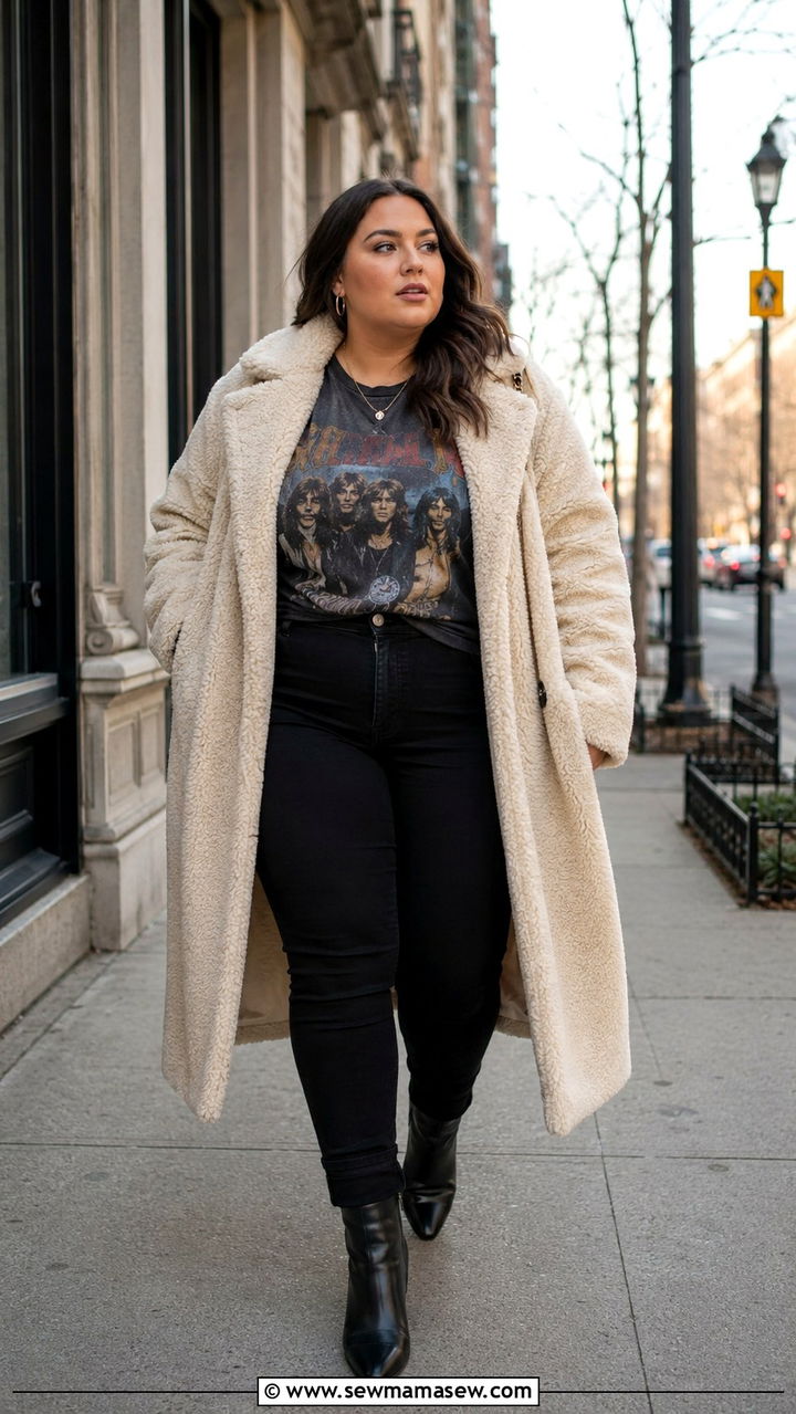 Plus Size Teddy Coat Photoshoot Outfit - 30 Plus size outfit ideas for photoshoot