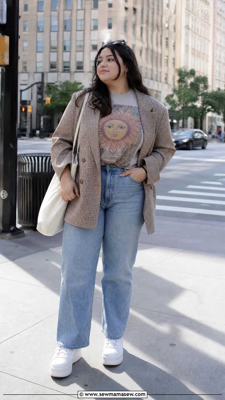 Plus Size Teen Blazer and Graphic Tee Outfit - 30 Plus size outfit ideas for teens