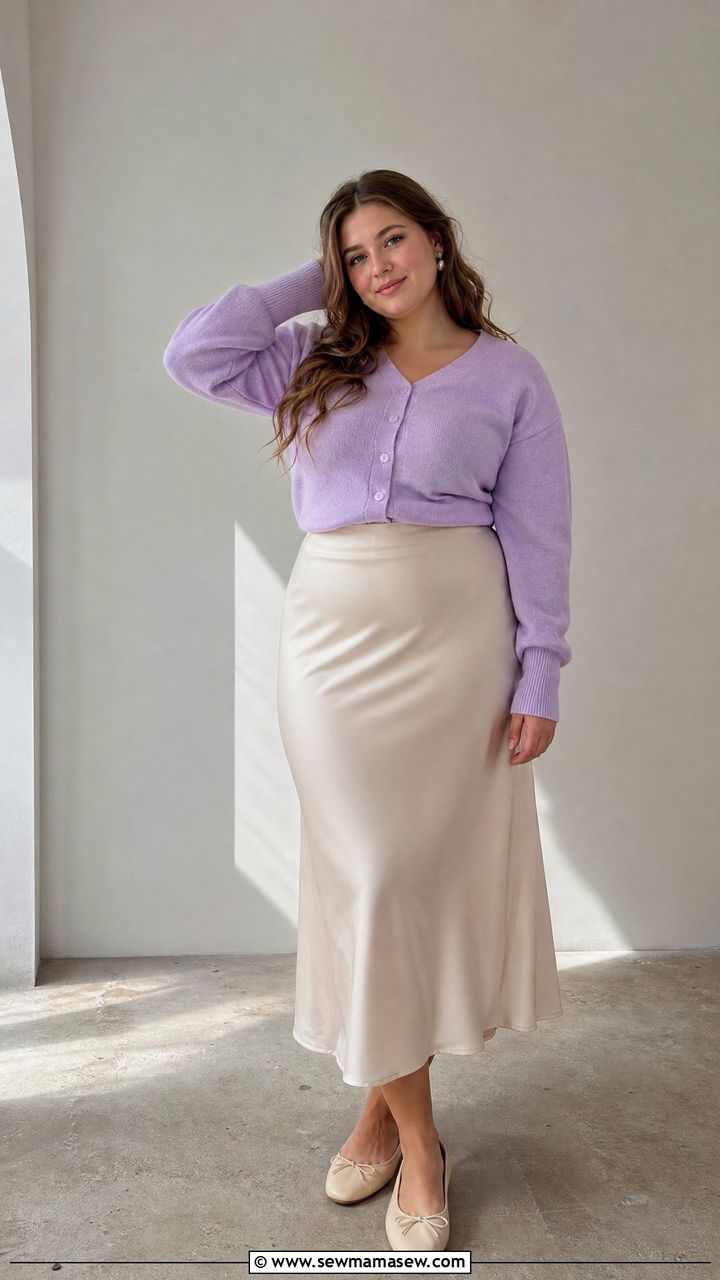 Plus Size Teen Cardigan and Midi Skirt Outfit - 30 Plus size outfit ideas for teens