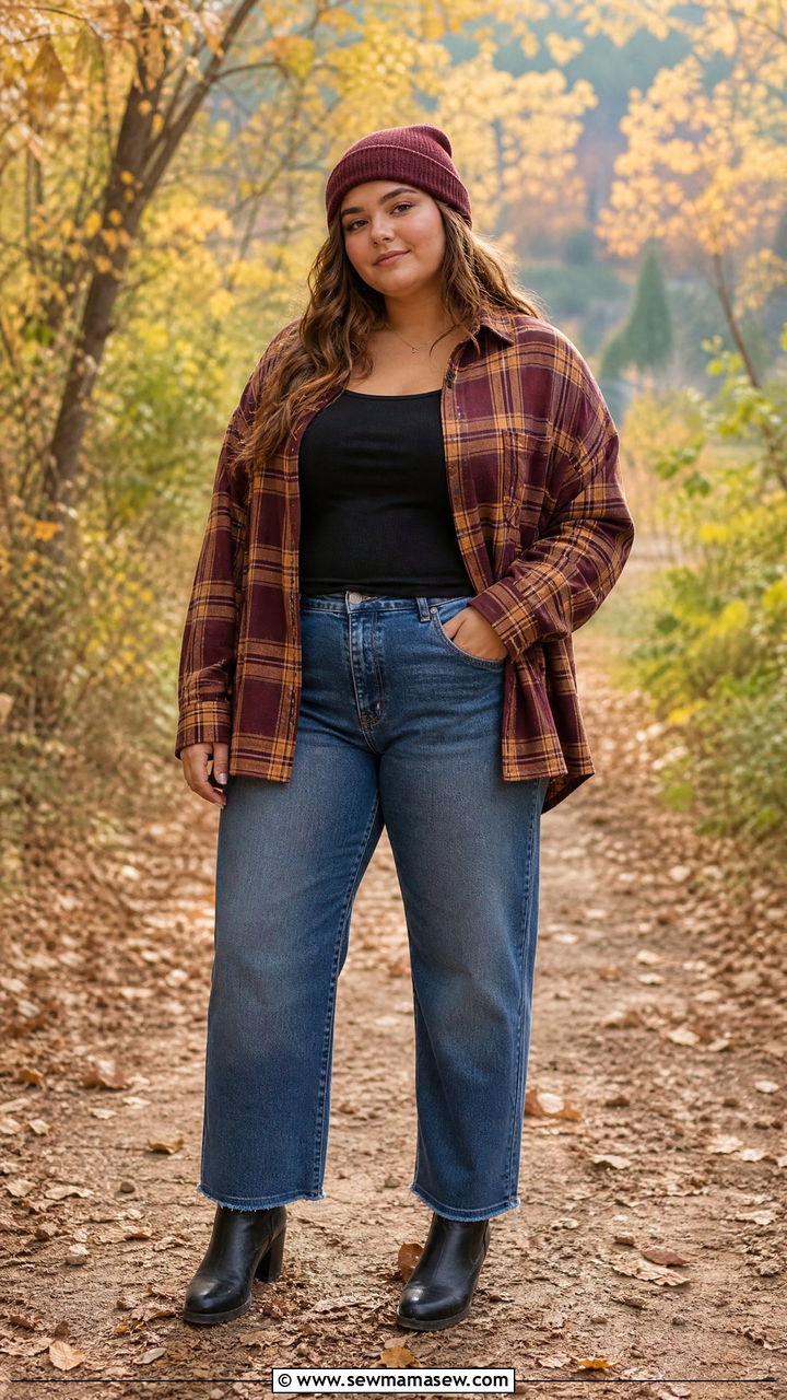 Plus Size Teen Flannel and Jeans Outfit - 30 Plus size outfit ideas for teens
