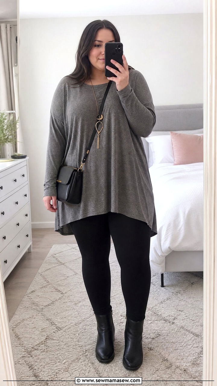 Plus Size Teen Leggings and Tunic Outfit - 30 Plus size outfit ideas for teens