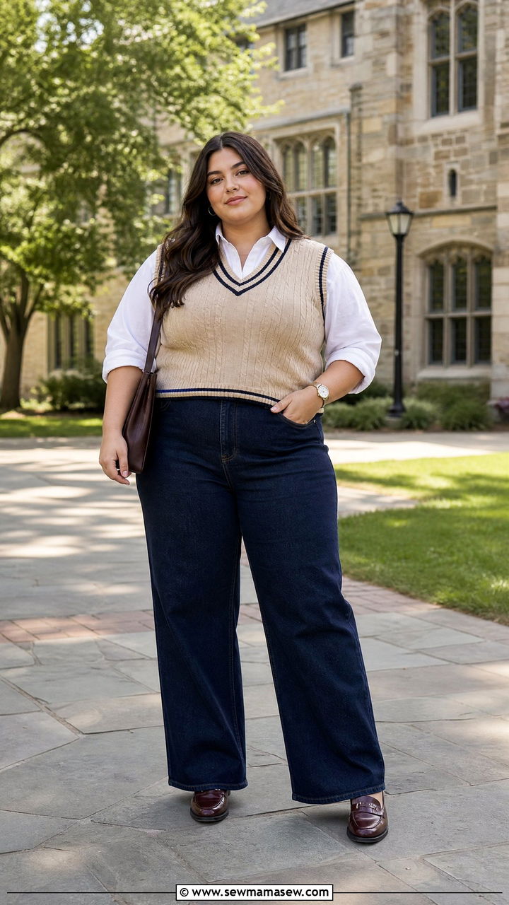 Plus Size Teen Sweater Vest Outfit - 30 Plus size outfit ideas for teens