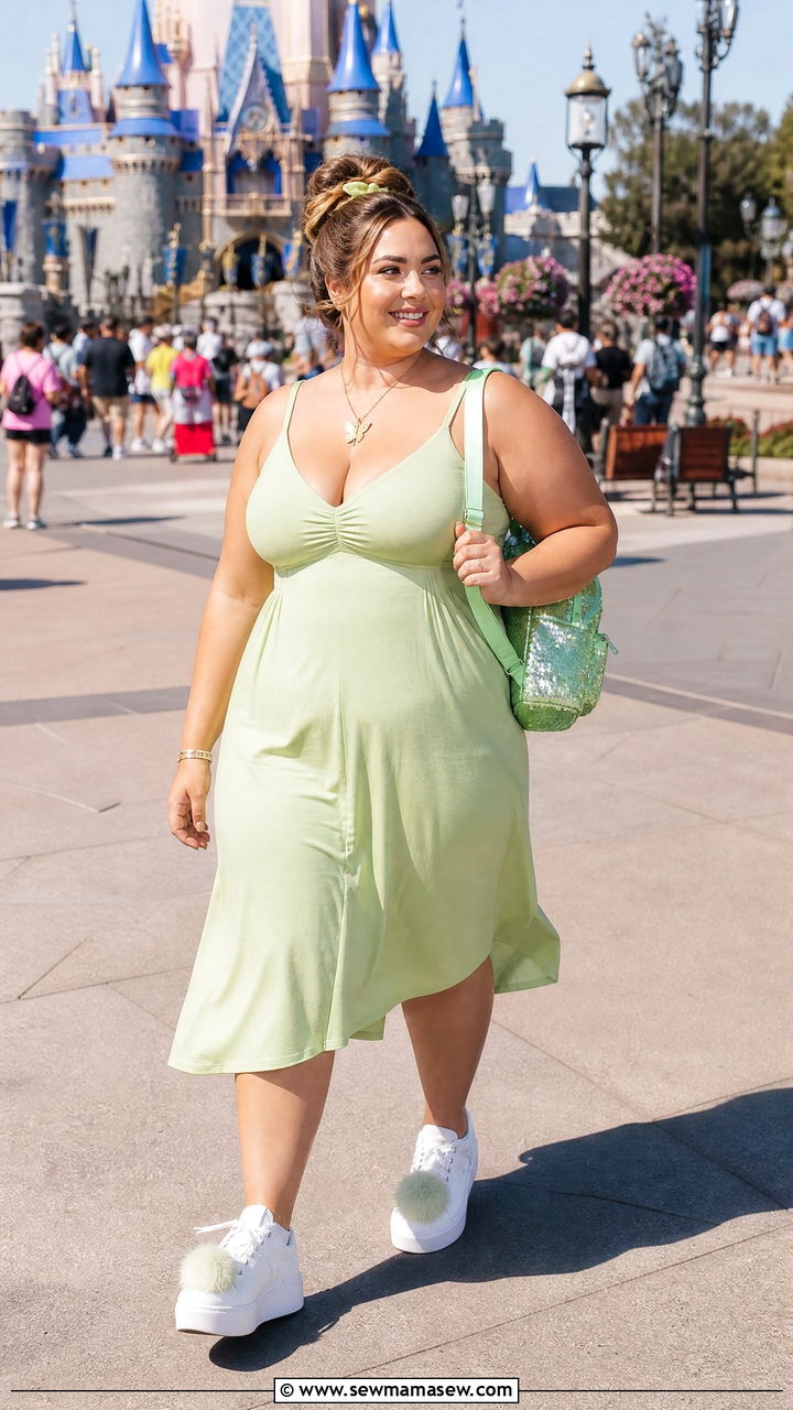 Plus Size Tinkerbell Green Dress DisneyBound - 30 Plus size Disney outfit ideas