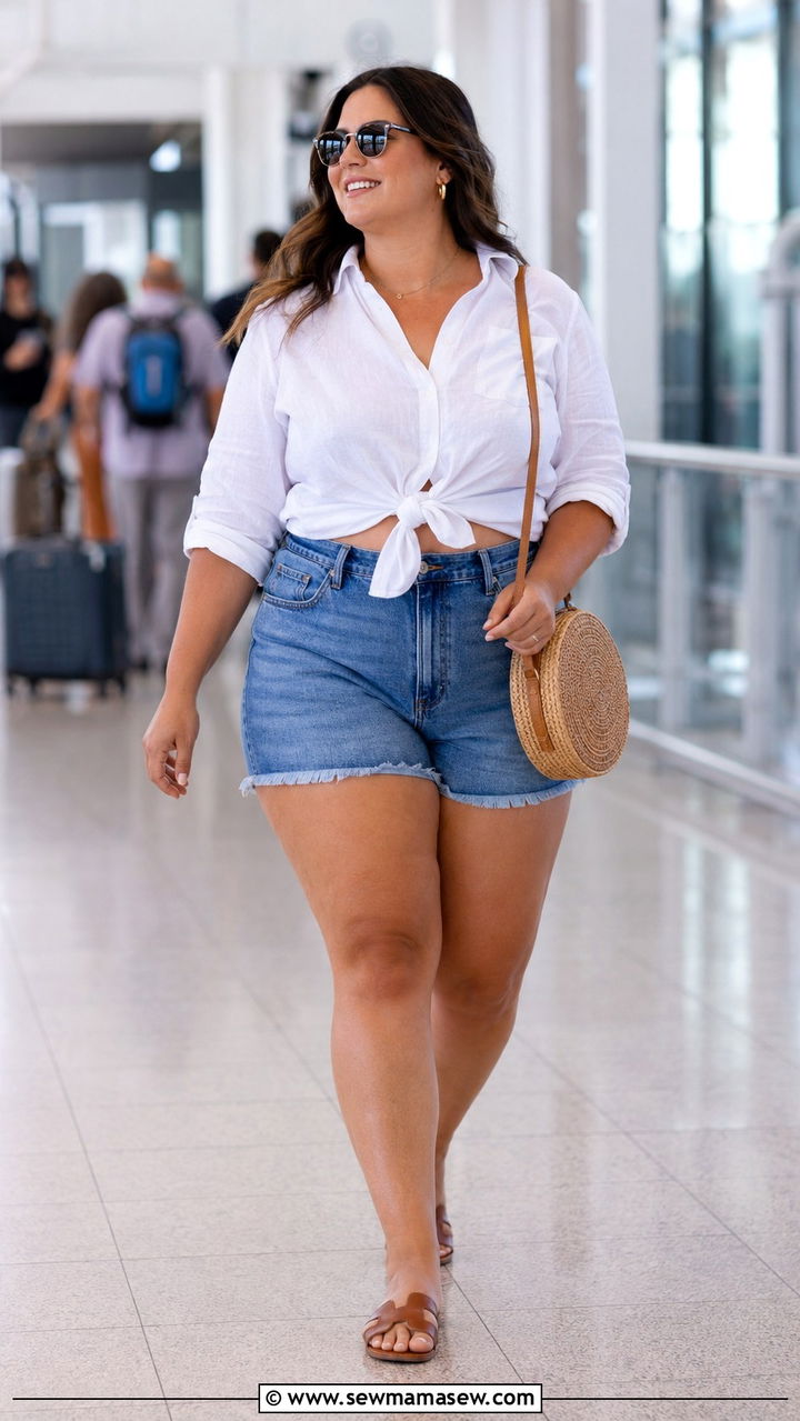 Plus Size Travel Outfit With Ribbed Knit Midi Dress and Boots - 30 Travel outfit ideas plus size