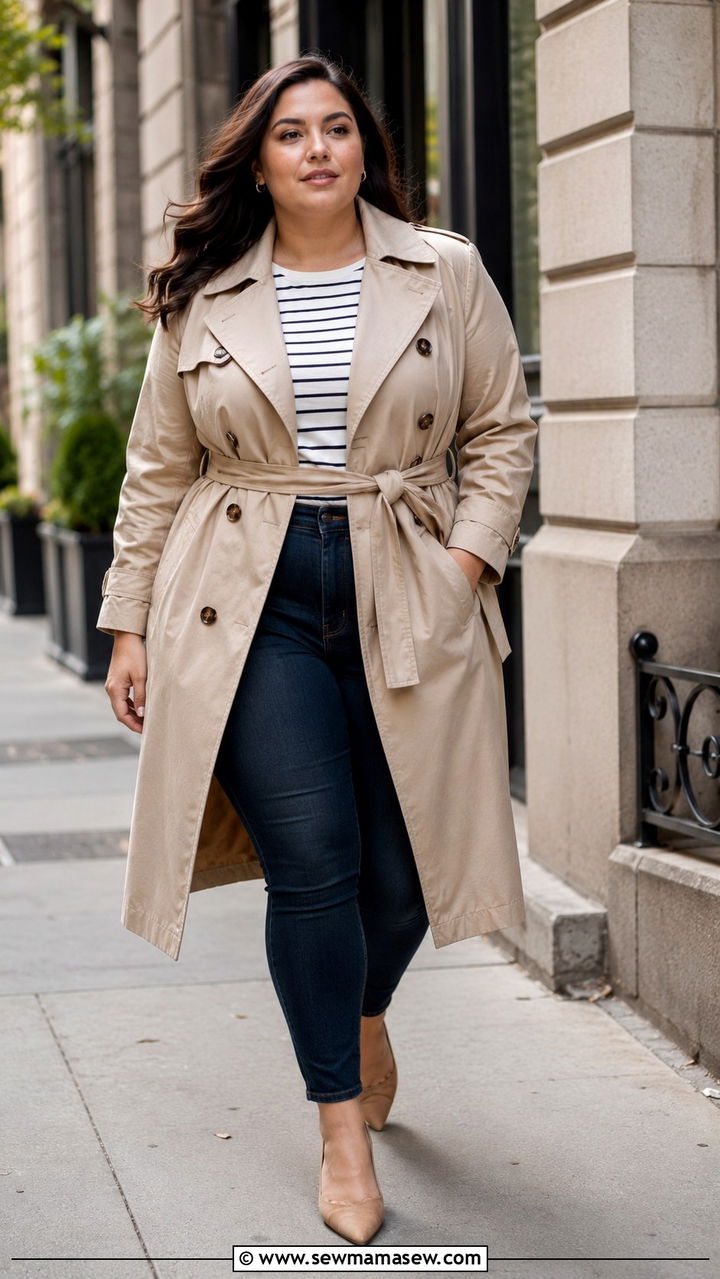 Plus Size Trench Coat And Jeans Photoshoot Outfit - 30 Plus size outfit ideas for photoshoot