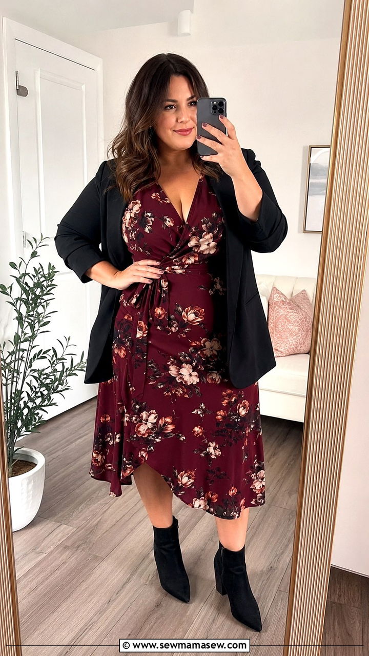 Plus Size Trench Coat Over Shift Dress Outfit - 30 transitional plus size outfit ideas