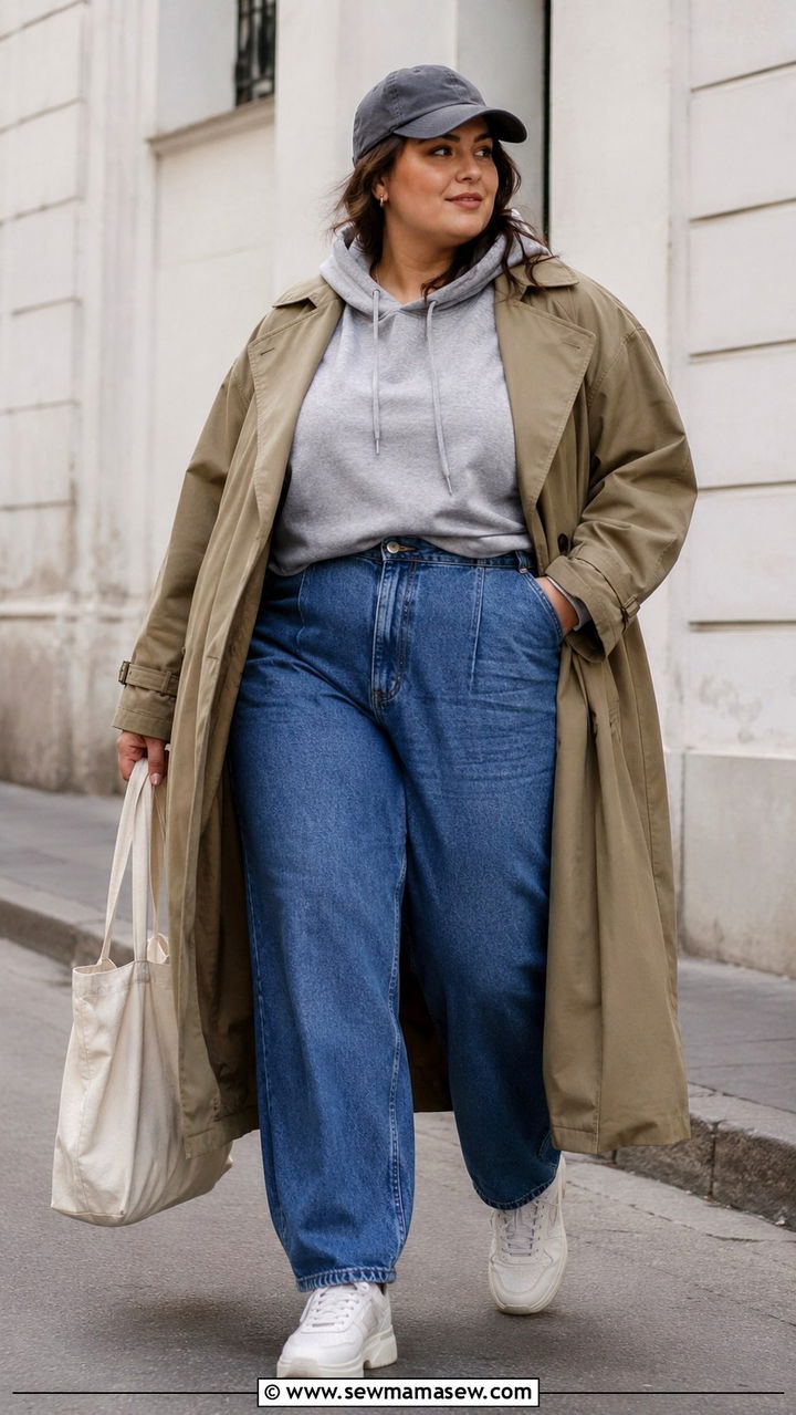 Plus Size Trench Coat With Hoodie - 30 Plus size outfit ideas with trench coat