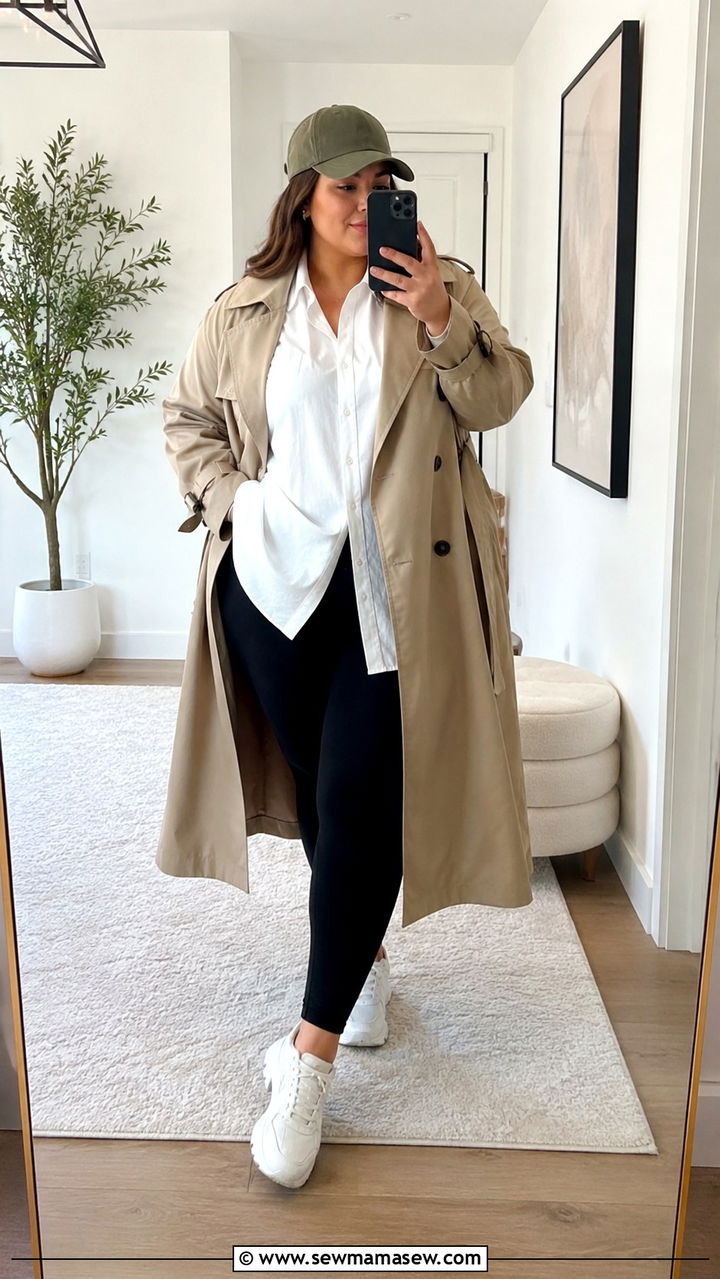 Plus Size Trench Coat With Leggings - 30 Plus size outfit ideas with trench coat