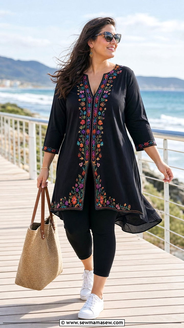 Plus Size Tunic Cover Up With Leggings - 25 Cover up outfit ideas plus size