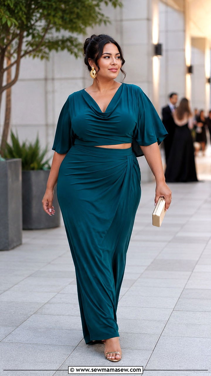 Plus Size TwoPiece Set Wedding Guest Outfit - 25 Wedding guest outfit ideas size 20