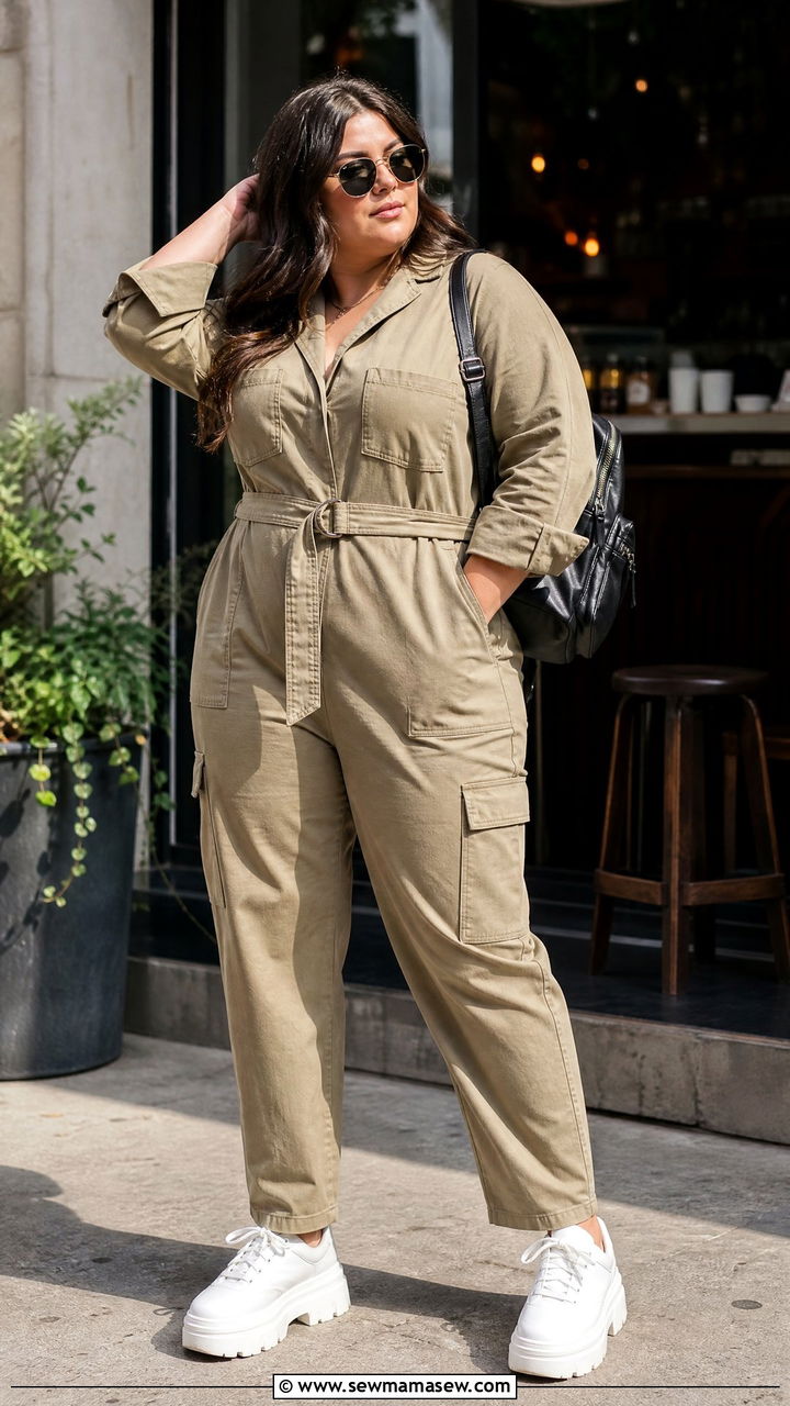 Plus Size Utility Jumpsuit Street Style Outfit - 25 Jumpsuit outfit ideas plus size