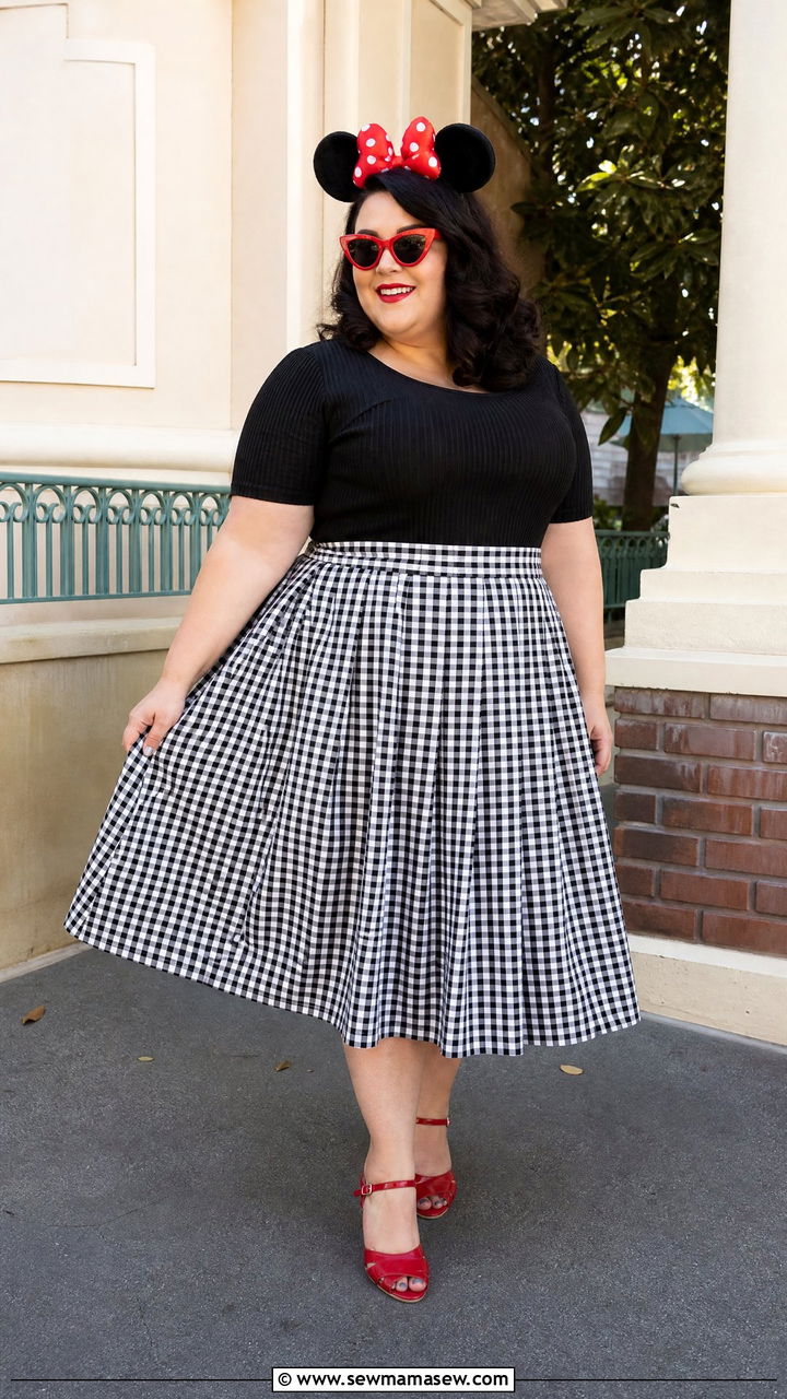 Plus Size Vintage Minnie Retro Cartoon Outfit - 30 Plus size Disney outfit ideas