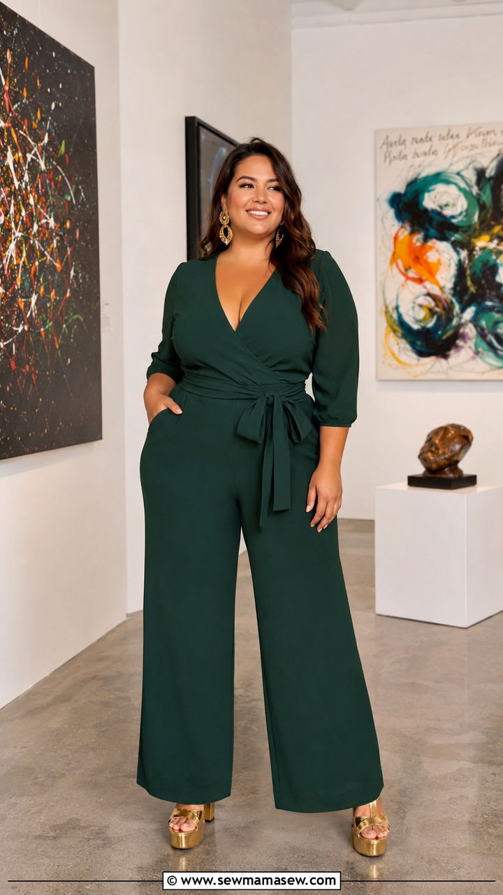 Plus Size Wide Leg Jumpsuit Photoshoot Outfit - 30 Plus size photoshoot outfit ideas