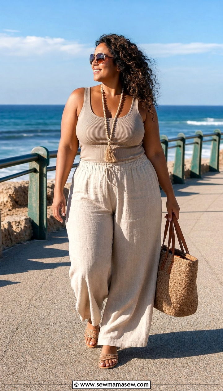 Plus Size Wide Leg Pants Cover Up With Tank - 25 Cover up outfit ideas plus size