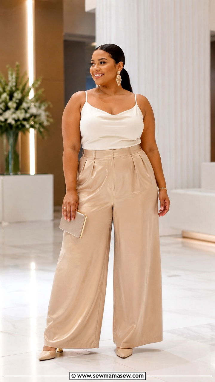 Plus Size Wide Leg Pants Graduation Outfit - 30 Plus size graduation outfit ideas