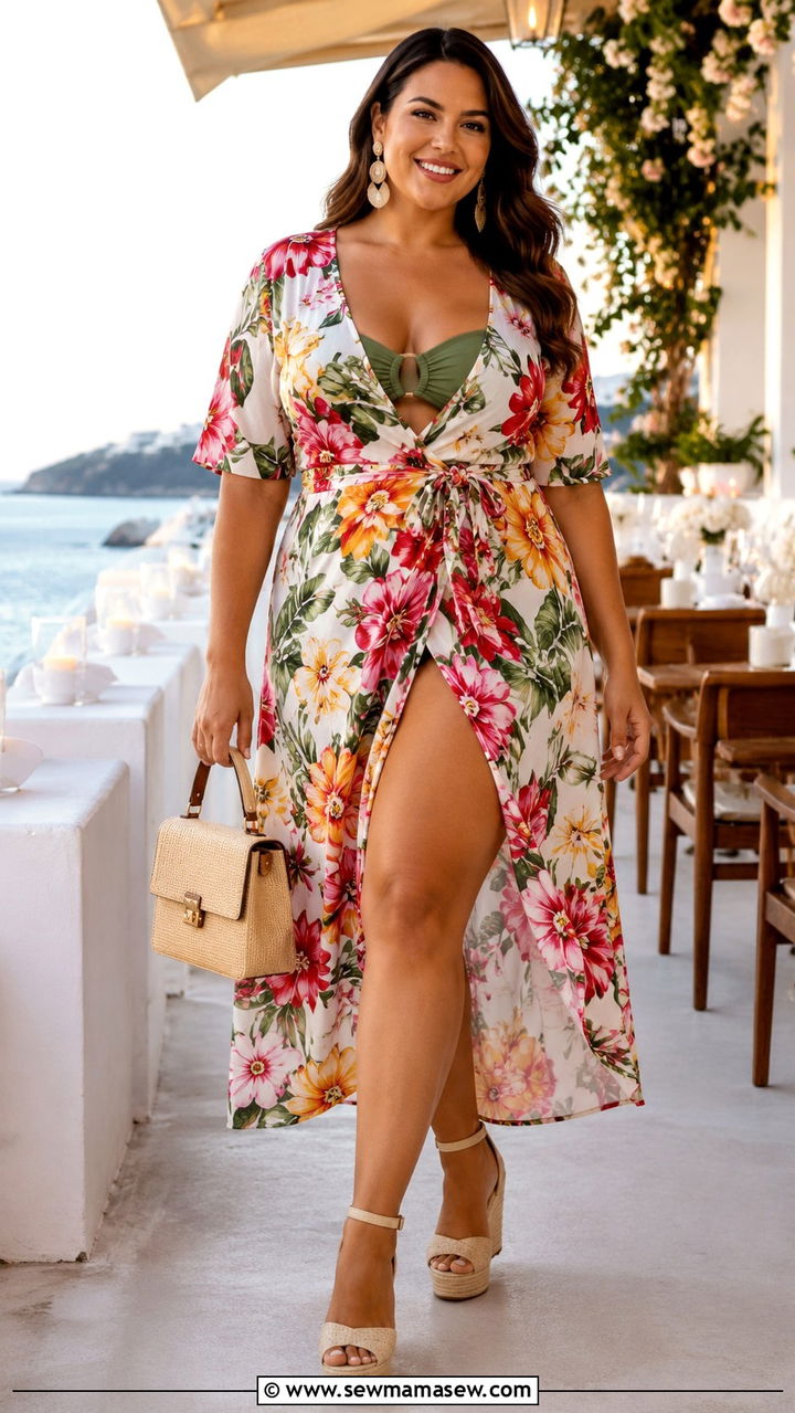 Plus Size Wrap Dress Beach Cover Up Outfit - 25 Plus size beach cover up outfit ideas