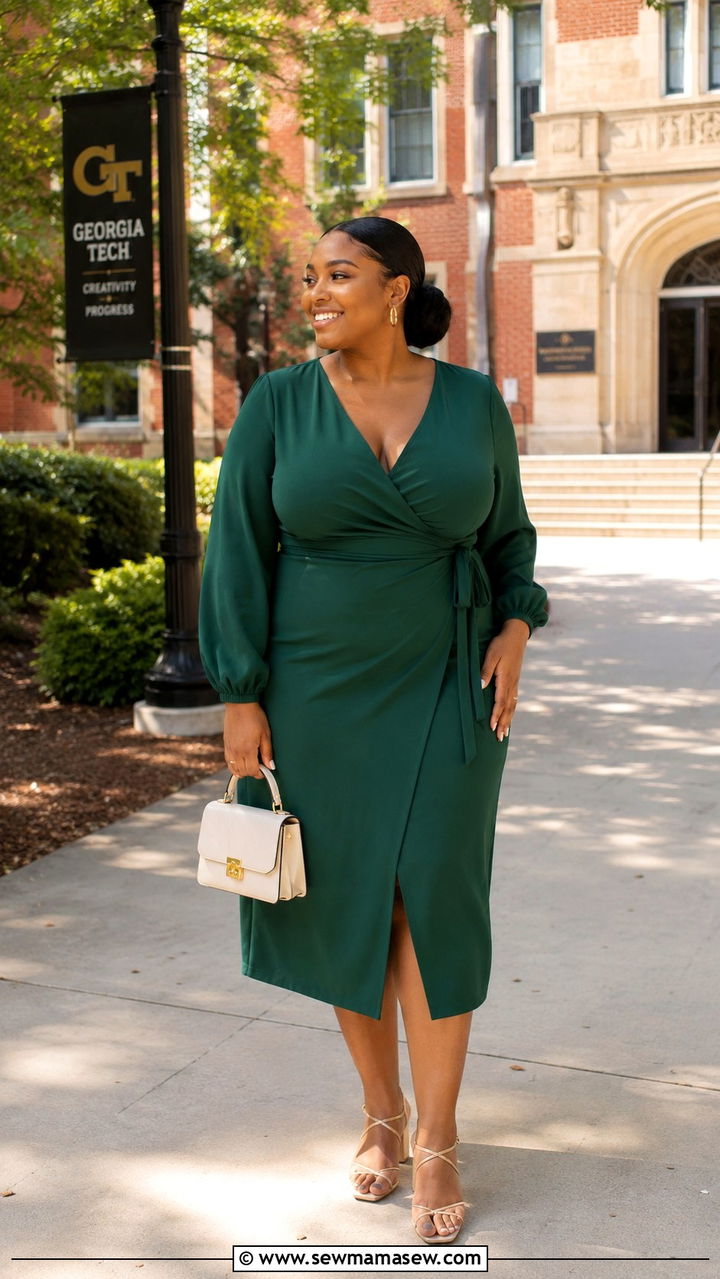 Plus Size Wrap Dress Graduation Outfit - 30 Plus size graduation outfit ideas