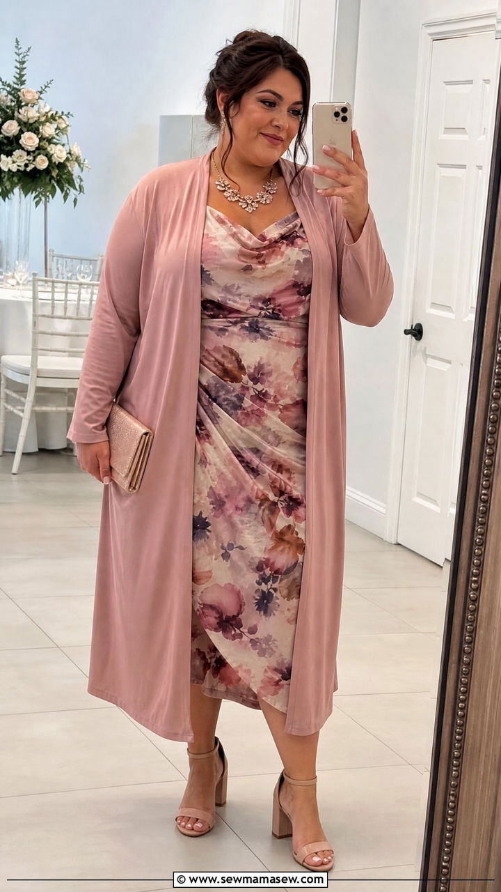 Plus size cardigan and draped dress wedding guest - 25 How to style a cardigan for a wedding