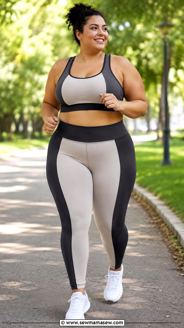 Plus size color block running outfit - 30 Running outfit ideas plus size