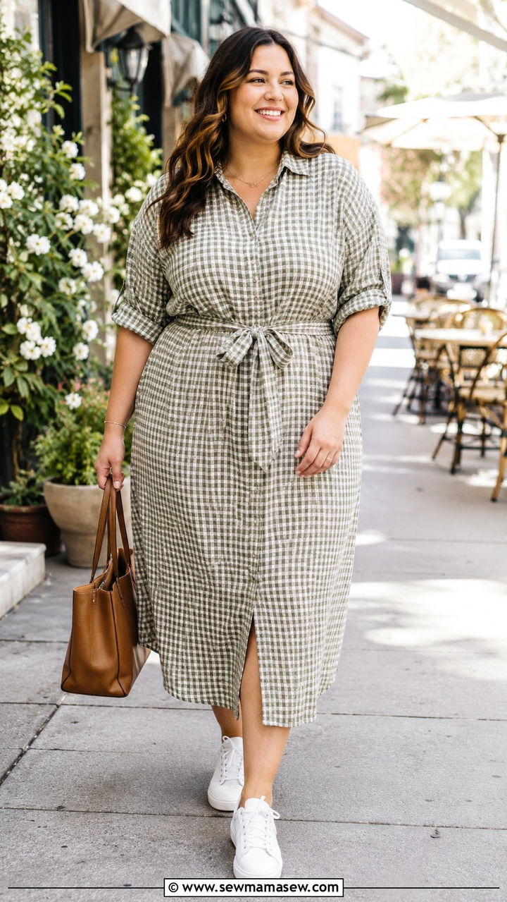 Plus size cottagecore shirt dress outfit - 25 Plus size outfit ideas cottagecore