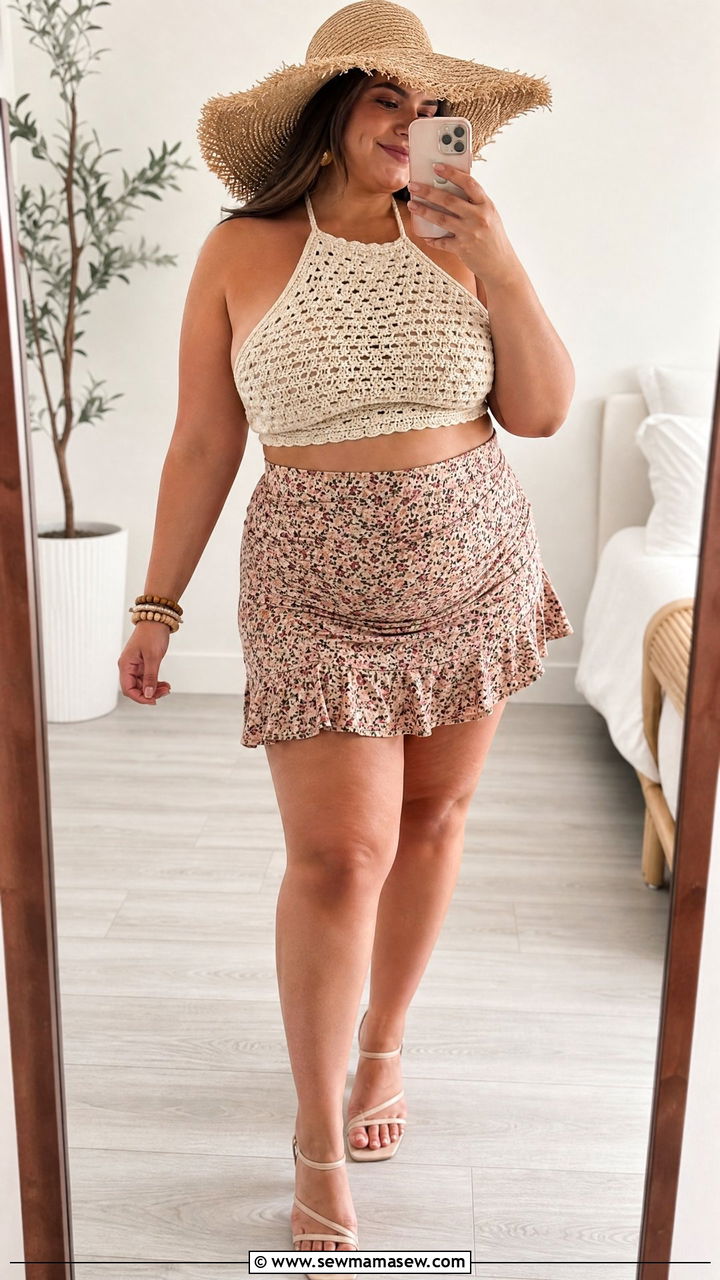 Plus size crochet halter top festival outfit - 25 Festival outfit ideas plus size
