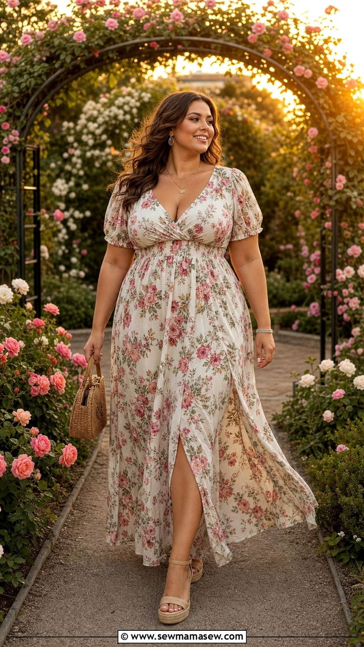Plus size empire waist floral maxi dress cottagecore - 25 Cottagecore outfits plus size
