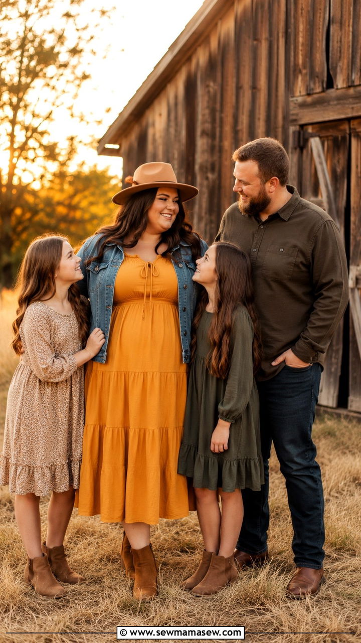 Plus size family photo outfit for rustic outdoor - 30 Plus size family photo outfit ideas