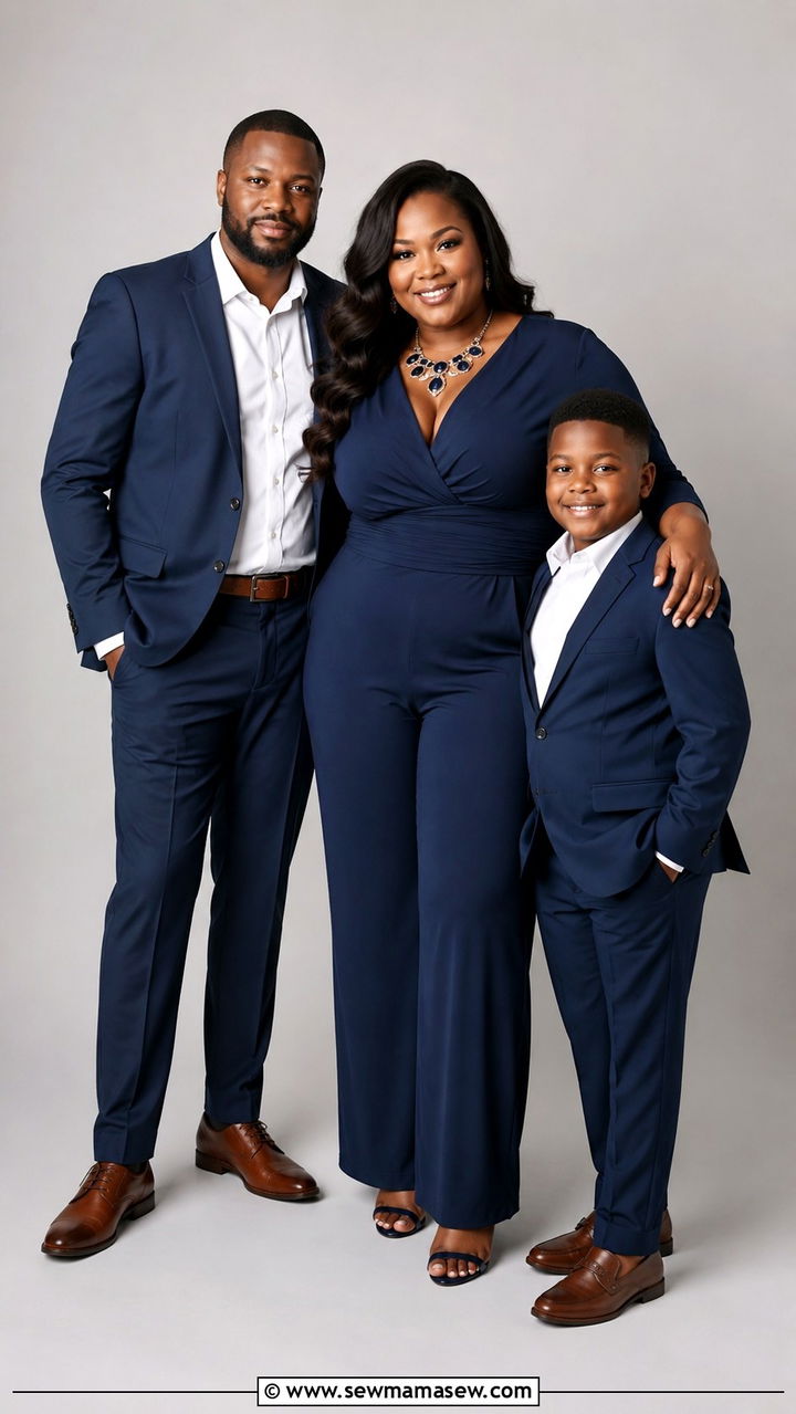 Plus size family photo outfit for studio portrait - 30 Plus size family photo outfit ideas