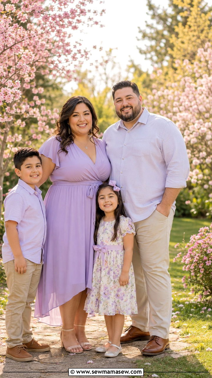 Plus size family photo outfit in pastel hues - 30 Plus size family photo outfit ideas