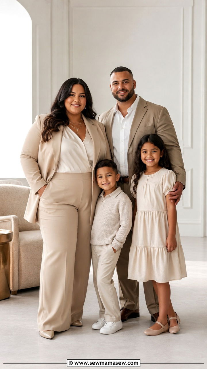 Plus size family photo outfit with blazer and trousers - 30 Plus size family photo outfit ideas