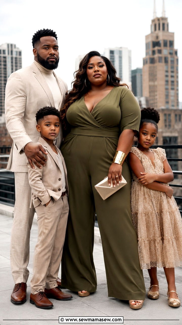 Plus size family photo outfit with jumpsuit - 30 Plus size family photo outfit ideas