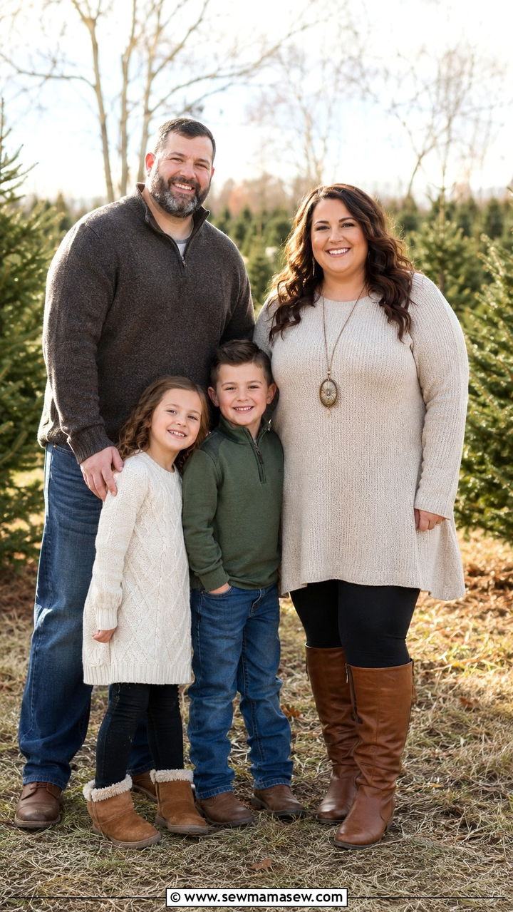 Plus size family photo outfit with tunic and leggings - 30 Plus size family photo outfit ideas