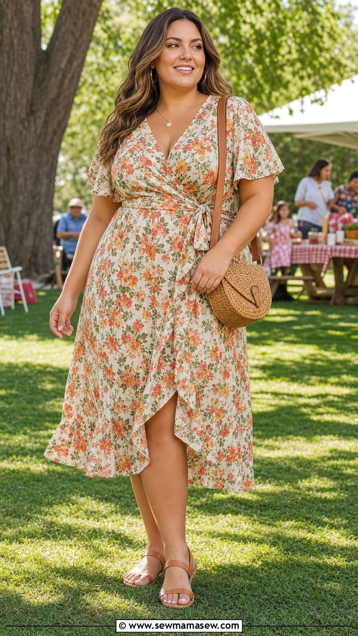 Plus size floral maxi dress for family reunion - 25 Family reunion outfit ideas plus size